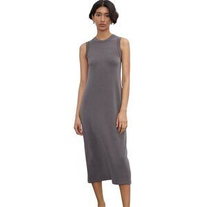 Club Monaco Maxi Knit Dress Mole Gray Sleeveless Round Neck Size XS